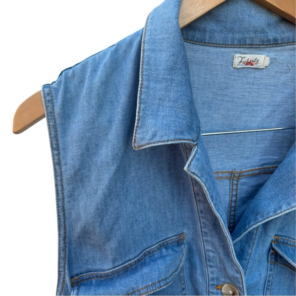 Faherty Utility Denim Romper - image 6